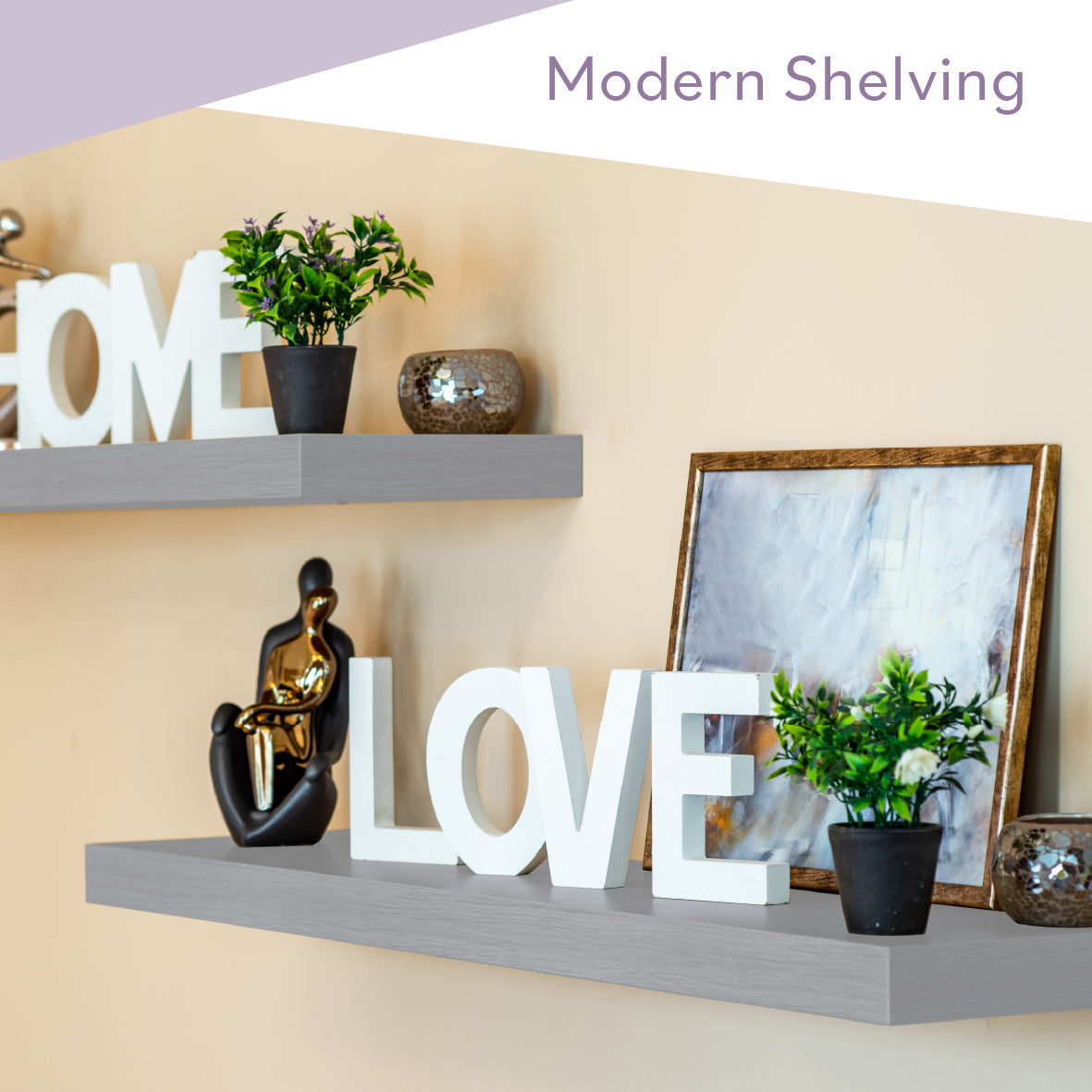 60cm Floating Shelf - Grey