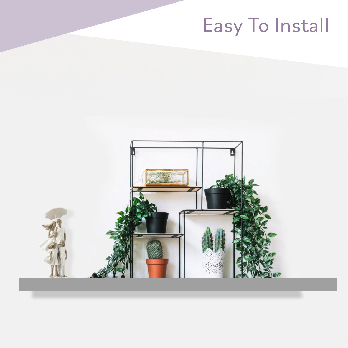 60cm Floating Shelf - Grey