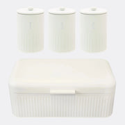 4pc Ivory Tea, Coffee, Sugar & Bread Bin Storage Set