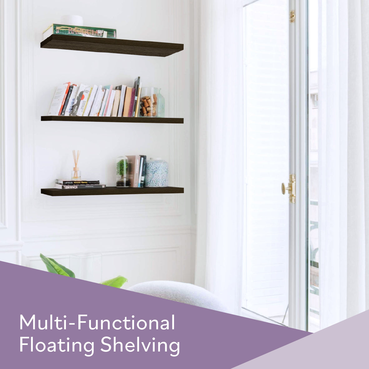 60cm Floating Shelf - Black