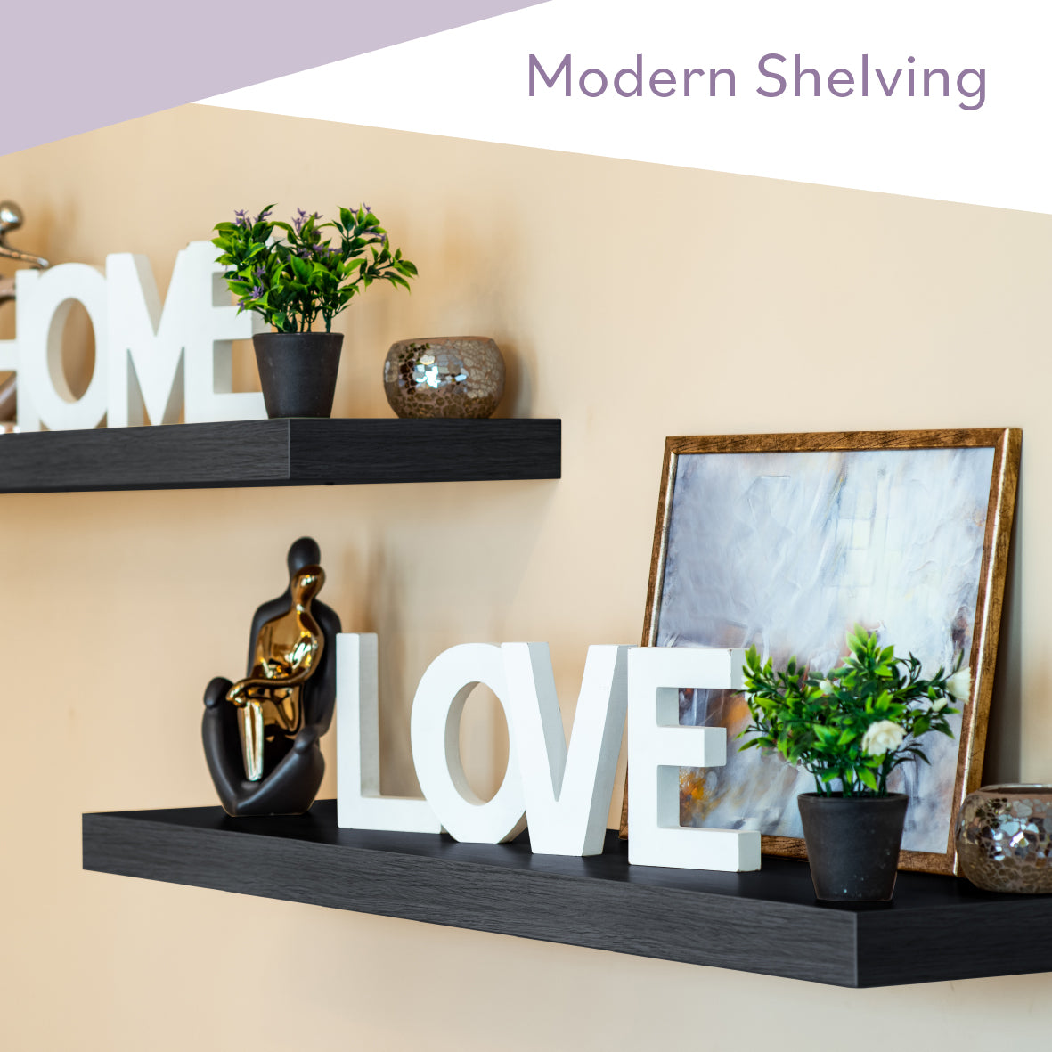 60cm Floating Shelf - Black