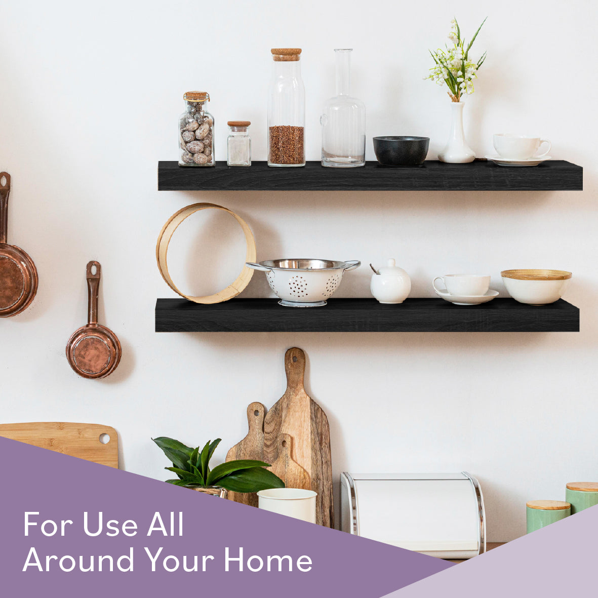 60cm Floating Shelf - Black