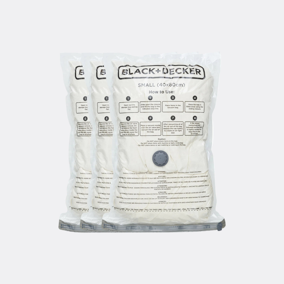3pk Vacuum Storage Bag - Small
