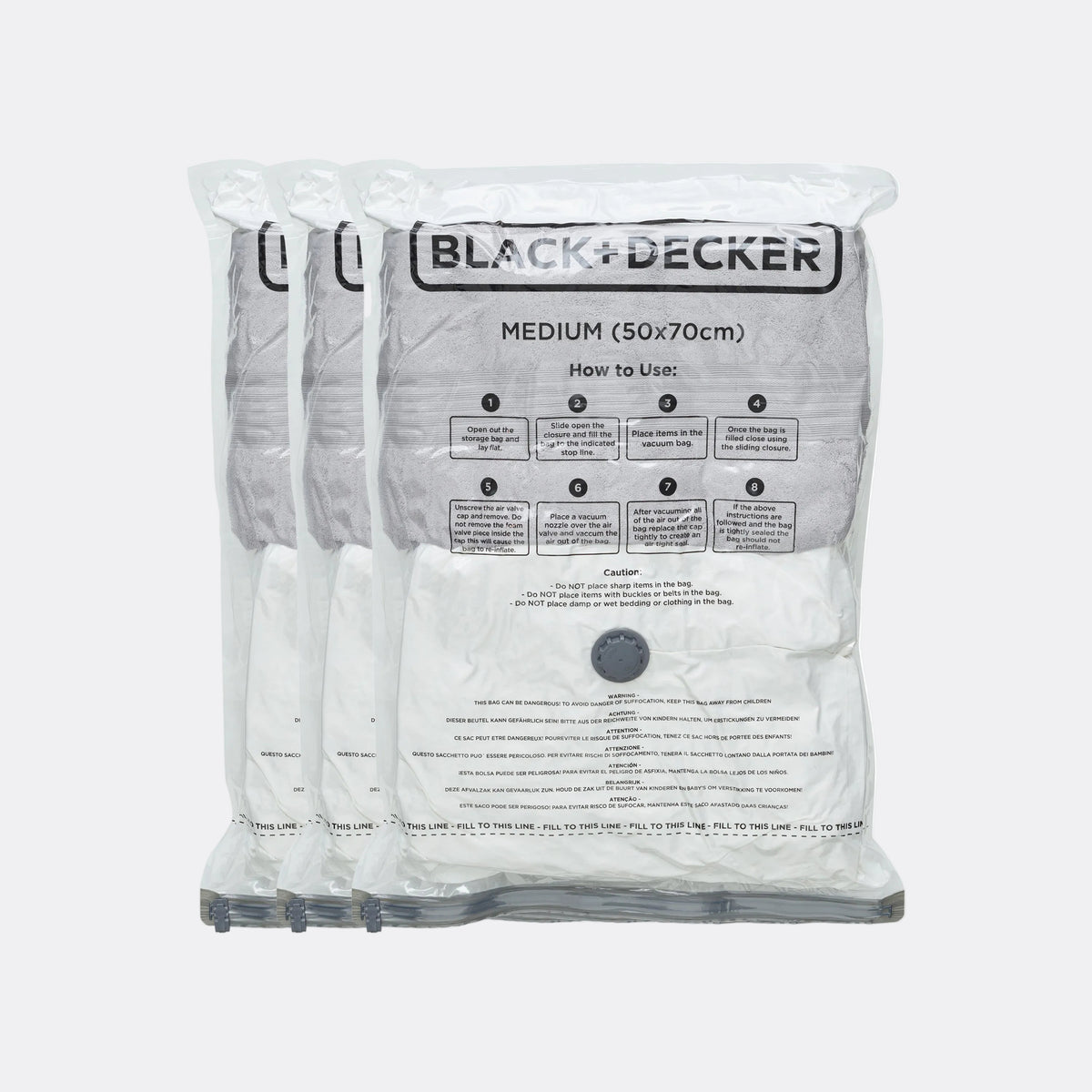 3pk Vacuum Storage Bag Medium