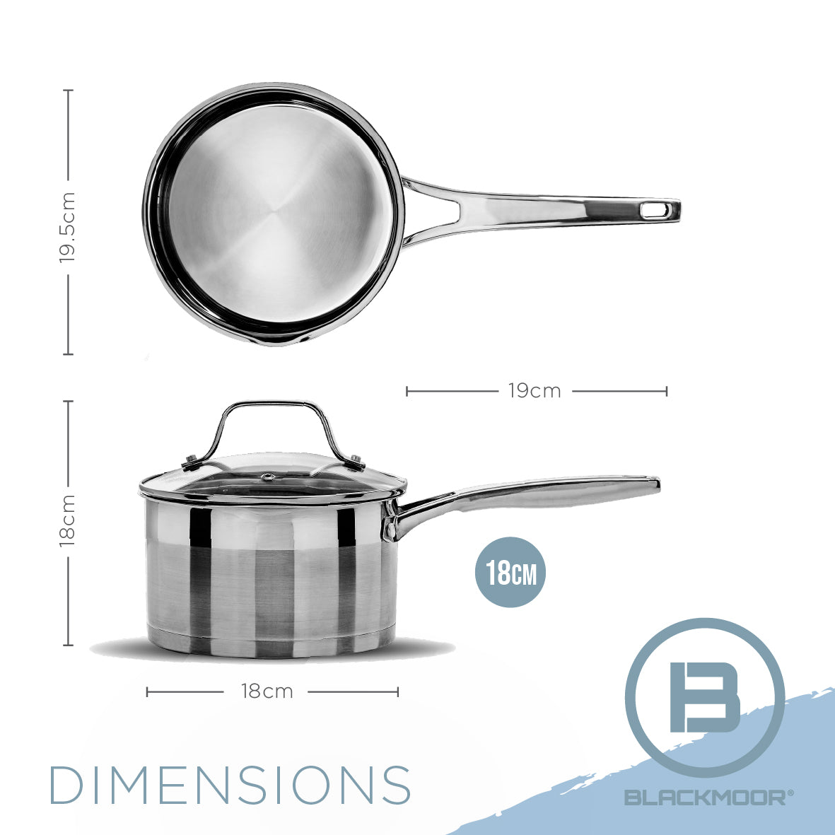 Stainless Steel Pro 18cm Saucepan with Lid