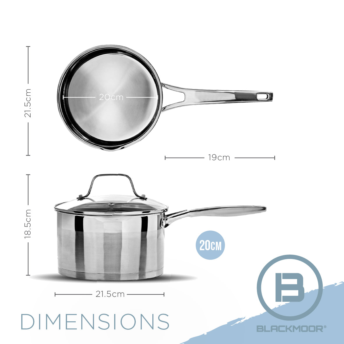 Stainless Steel Pro 20cm Saucepan with Lid