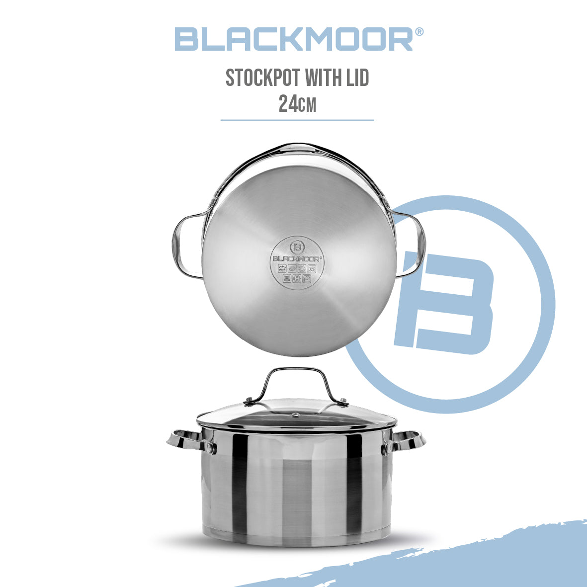 Stainless Steel Pro 24cm Stock Pot with Lid