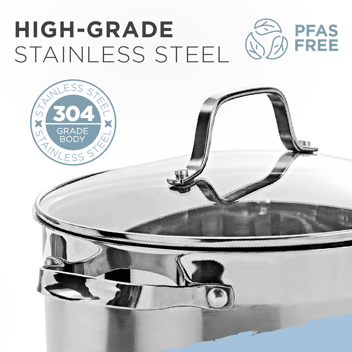 Stainless Steel Pro 24cm Stock Pot with Lid