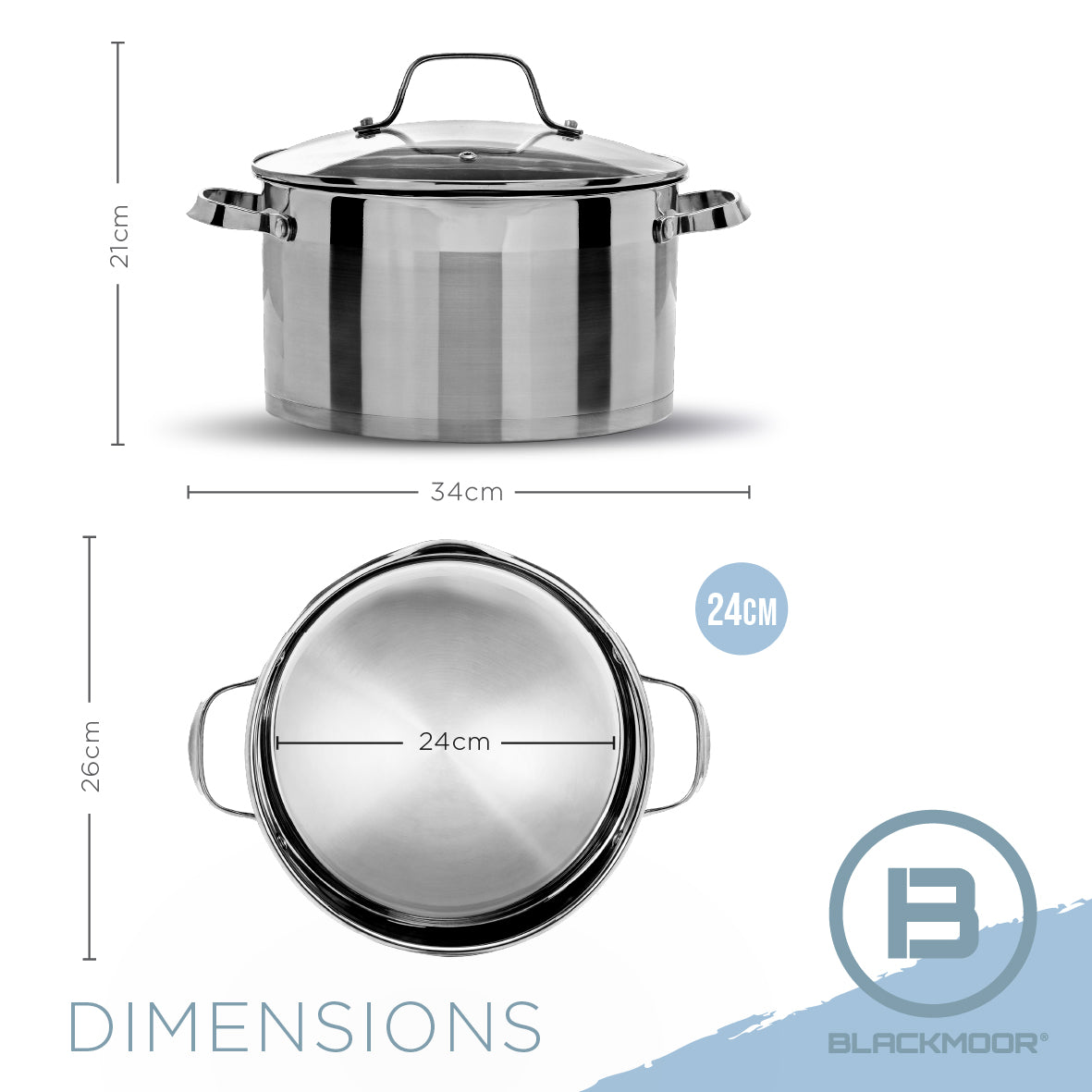 Stainless Steel Pro 24cm Stock Pot with Lid