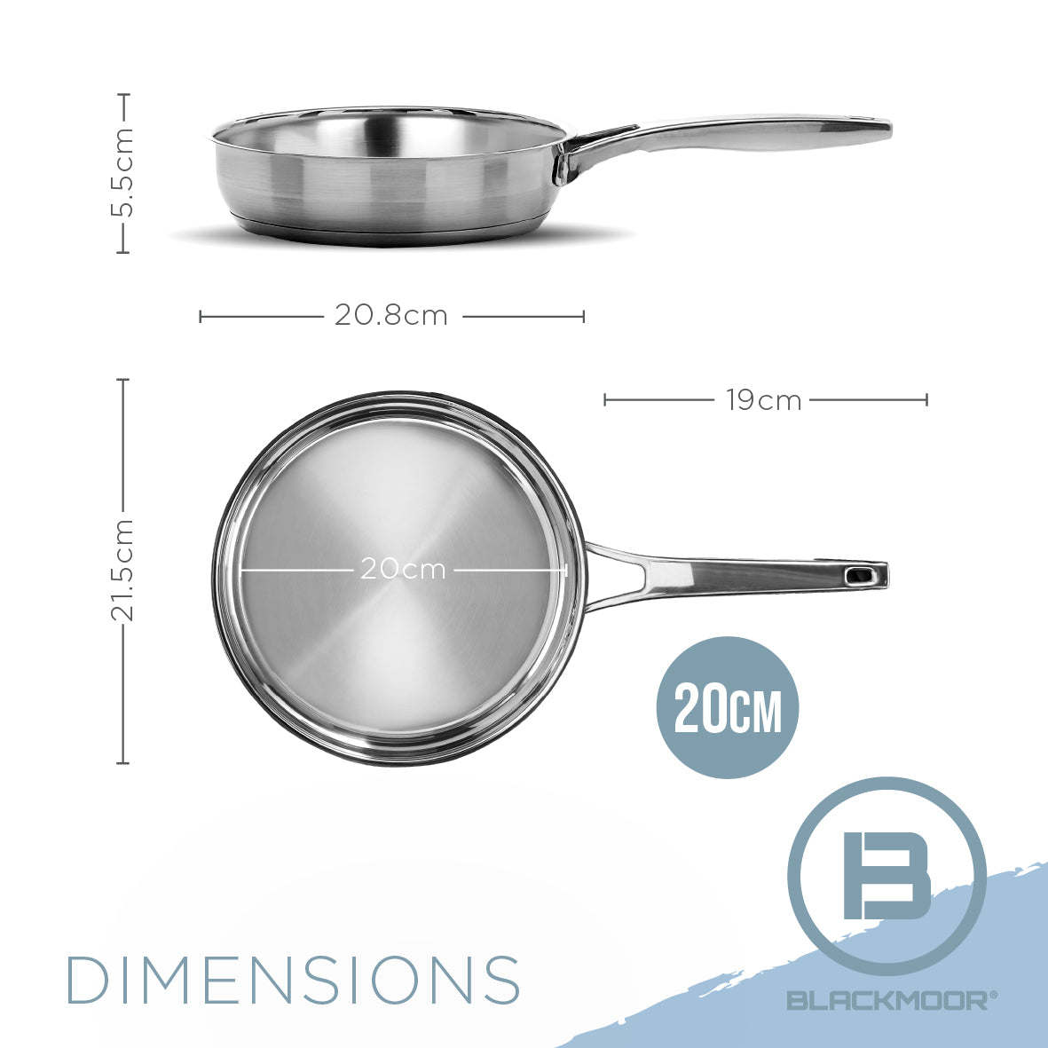 Stainless Steel Pro 20cm Frying Pan