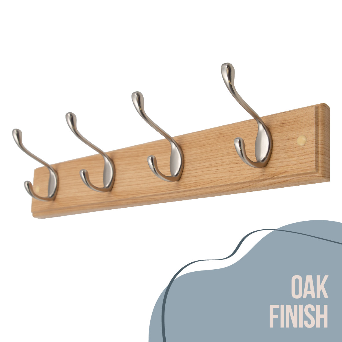 4 Hook Coat Rack - Oak