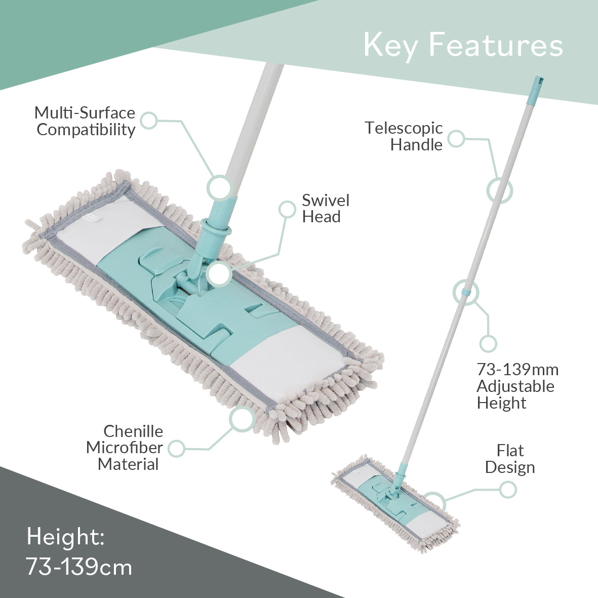 Extendable Flat Head Mop