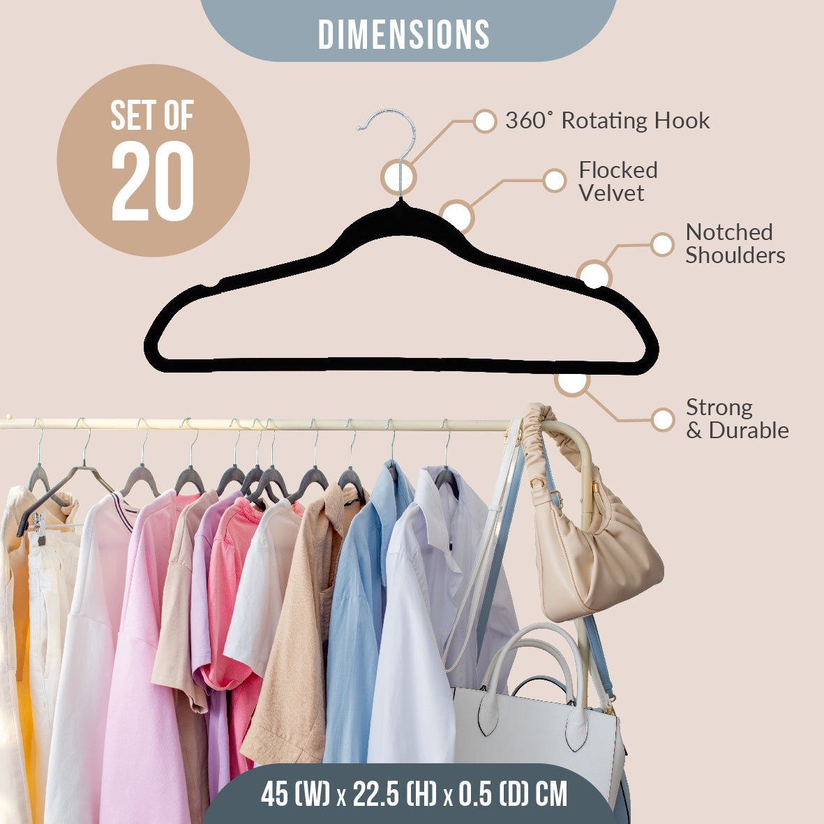 Velvet Coat Hangers - Set of 20