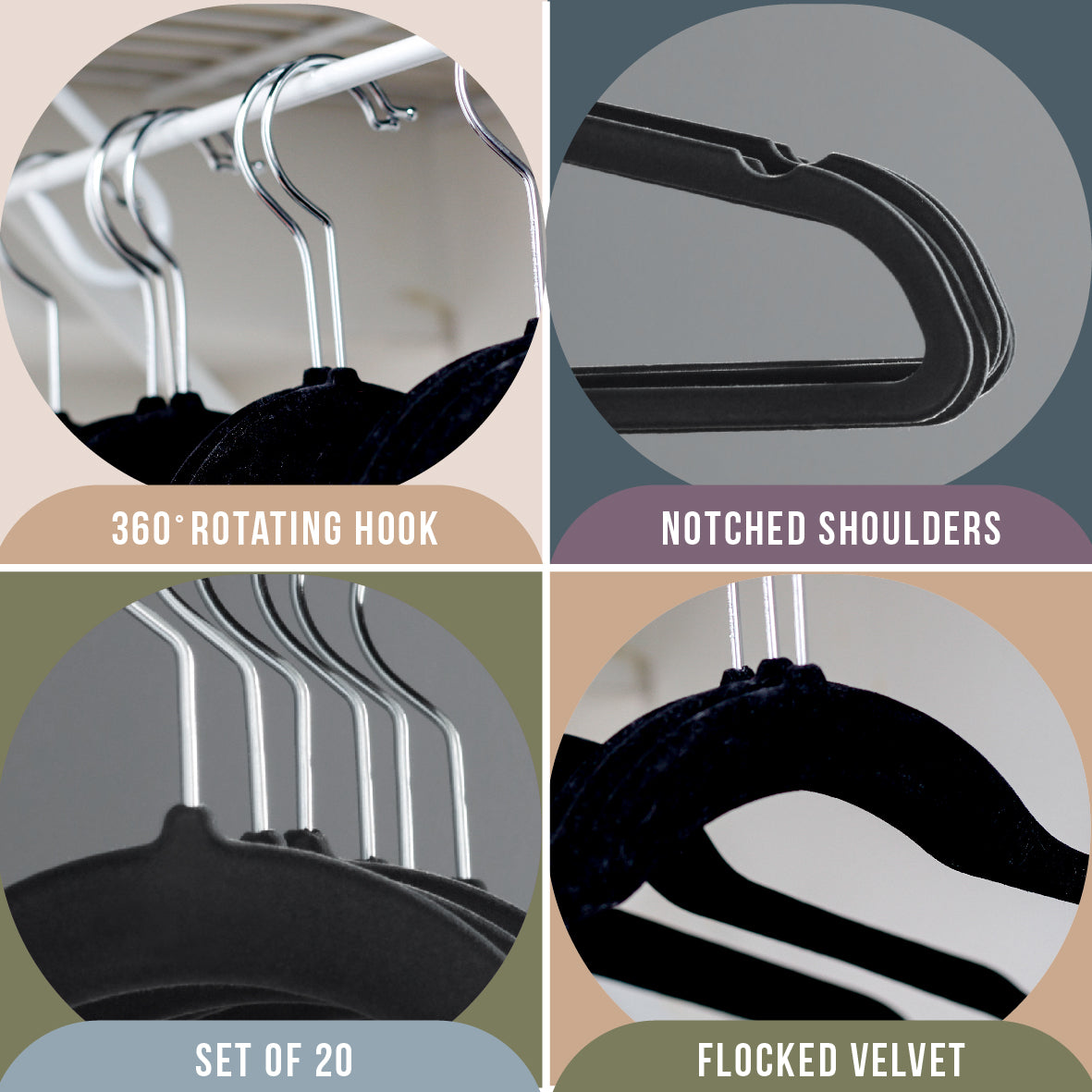 Velvet Coat Hangers - Set of 20