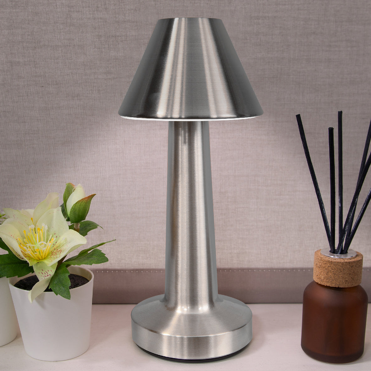 Rechargeable LED Table Lamp - Silver