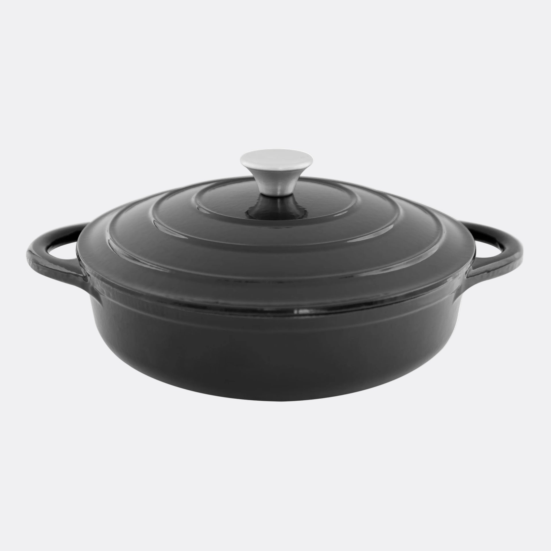 28cm Cast Iron Shallow Casserole Dish Lid