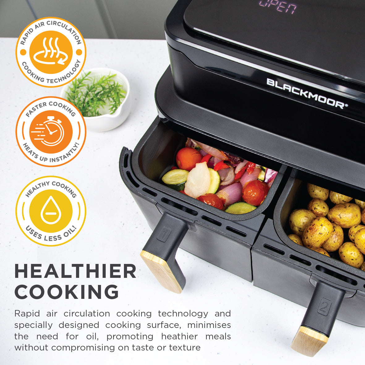 Nordic Style Dual Basket Air Fryer