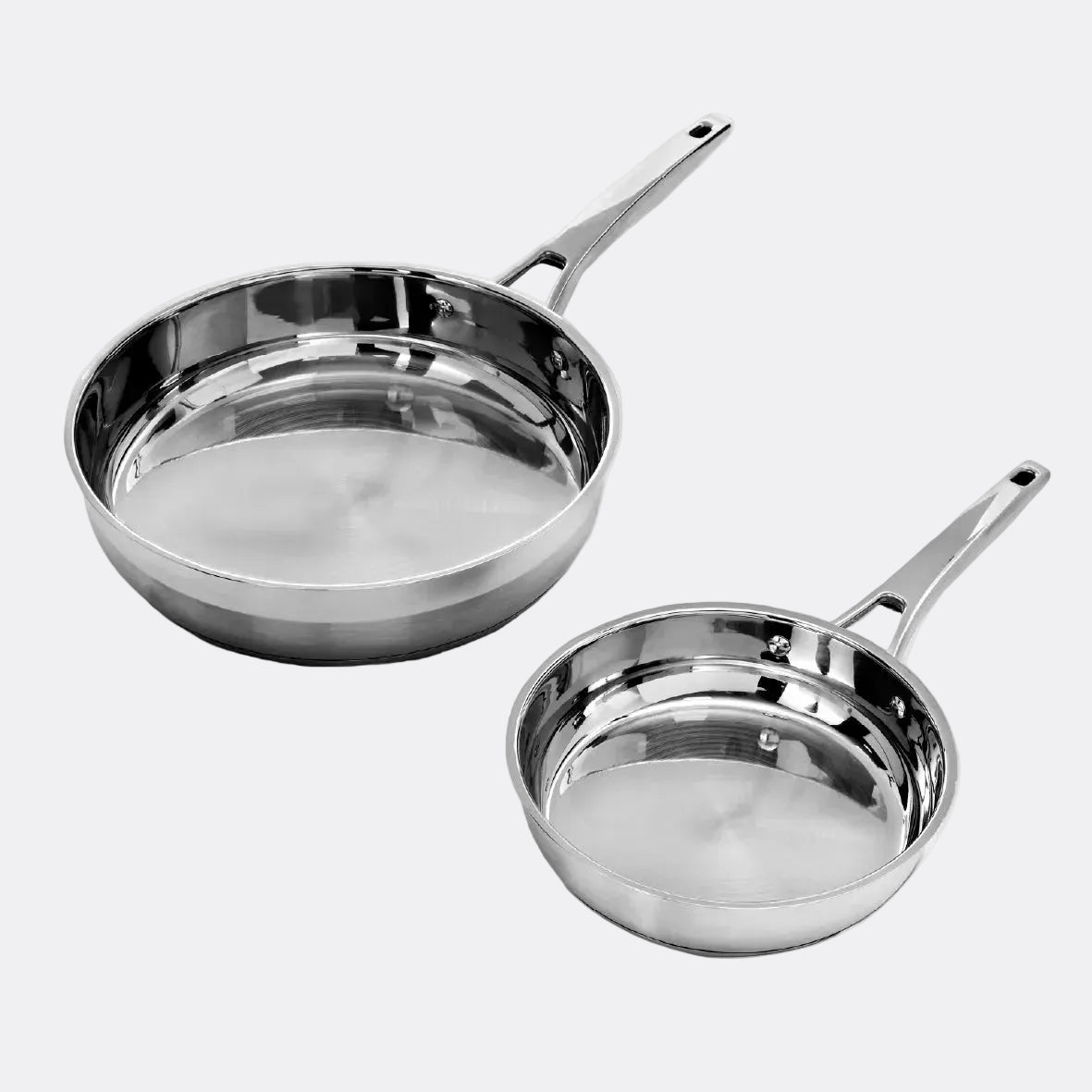 Stainless Steel Pro 2-Piece Frying Pan Set