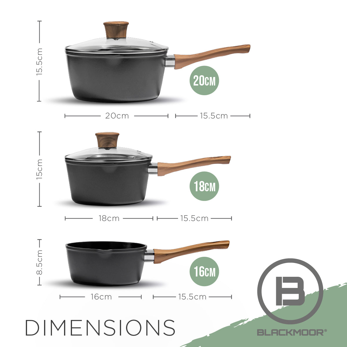 Sherwood 3-Piece Saucepan Set