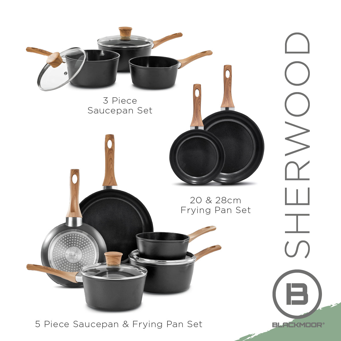 Sherwood 3-Piece Saucepan Set