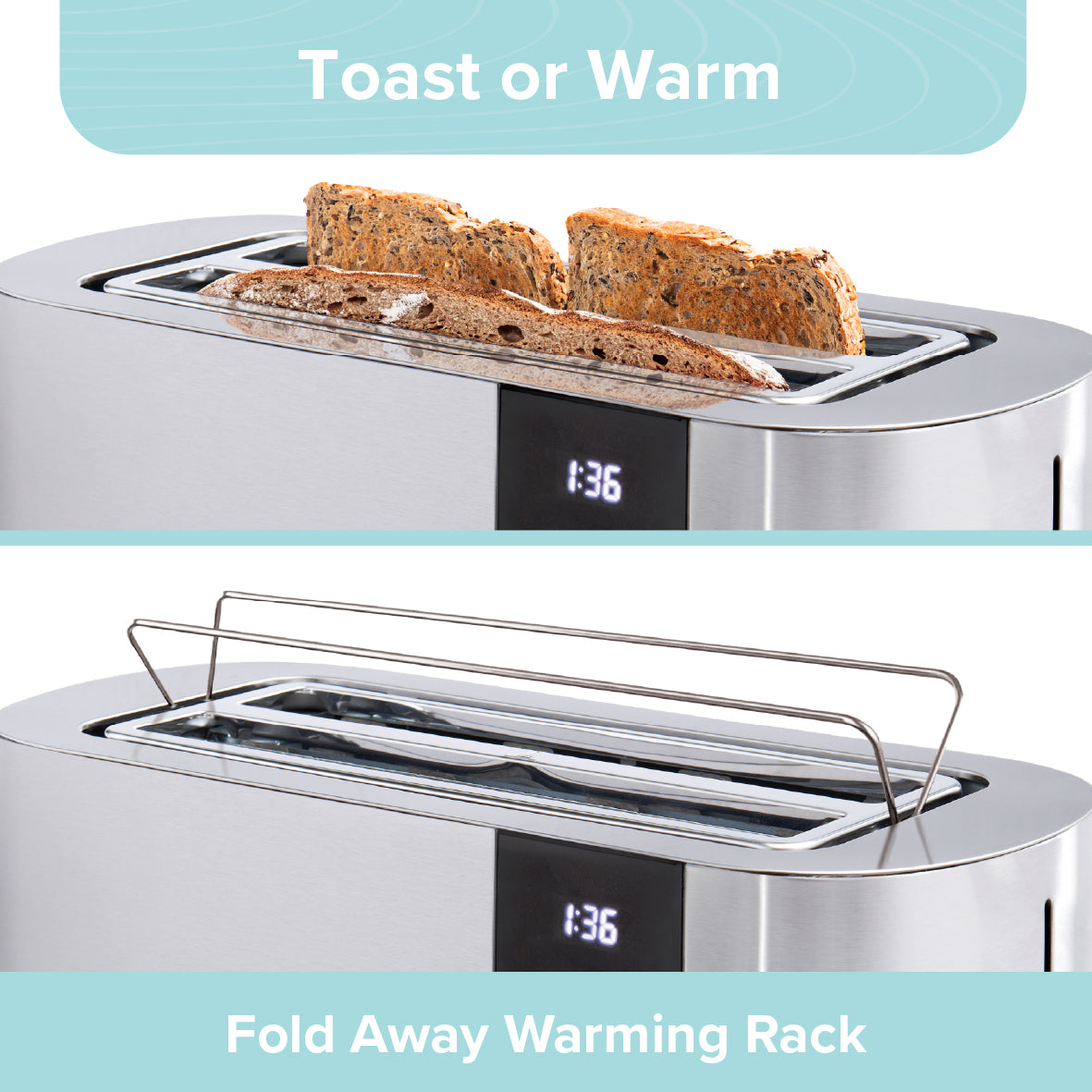 4 Slice Digital Toaster - Stainless Steel