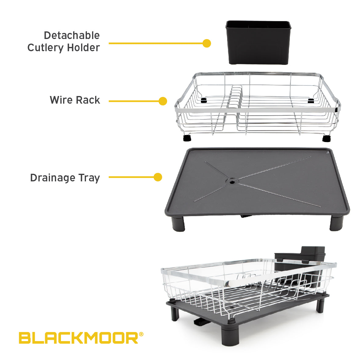 Dish Drainer Rack - Grey