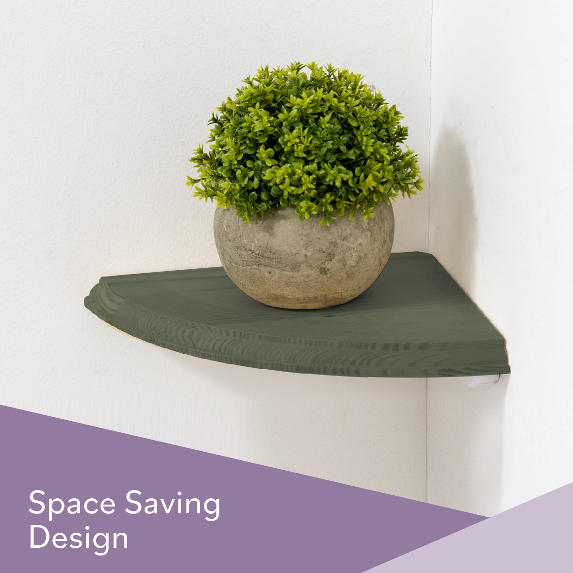 28cm Wooden Floating Corner Shelf