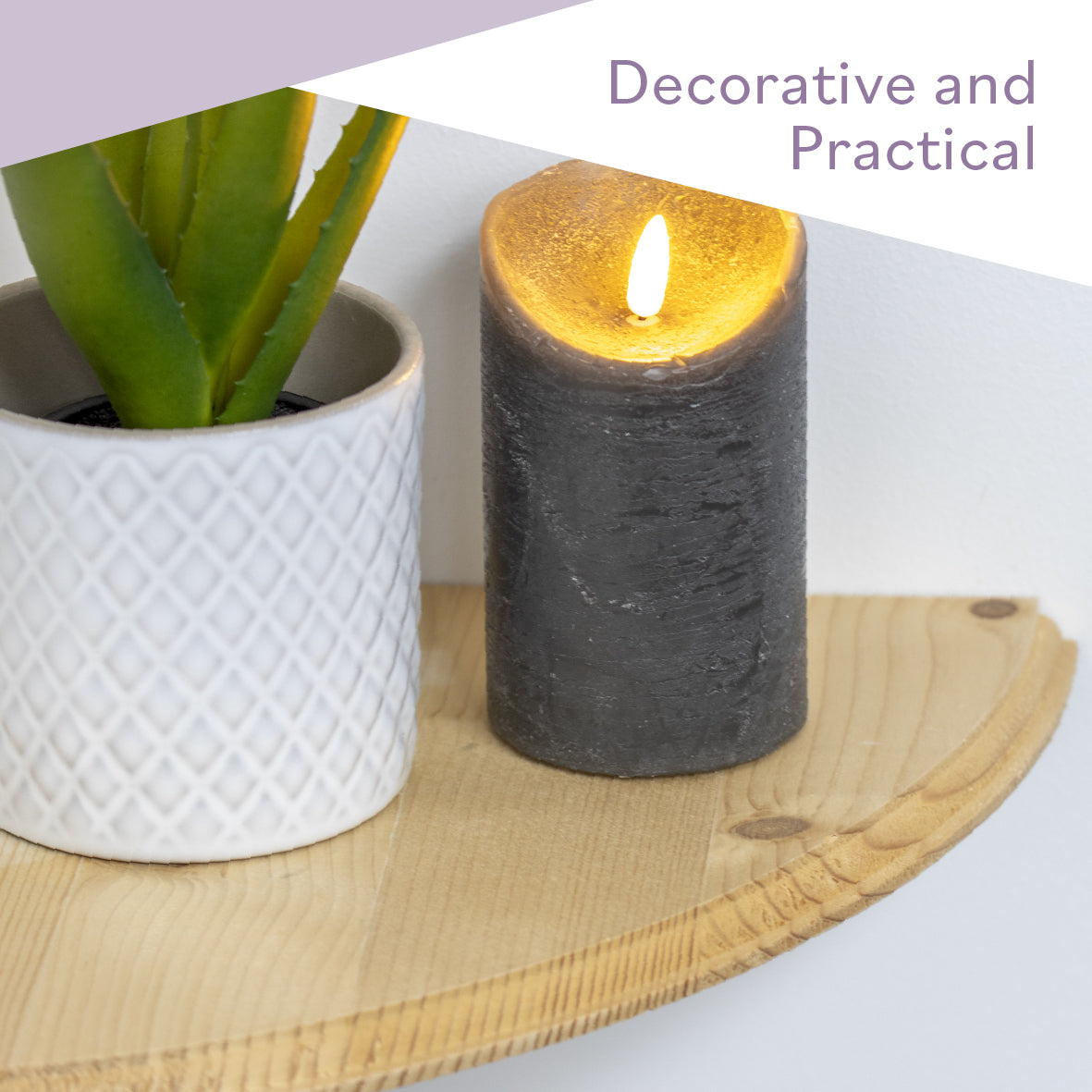 28cm Wooden Floating Corner Shelf
