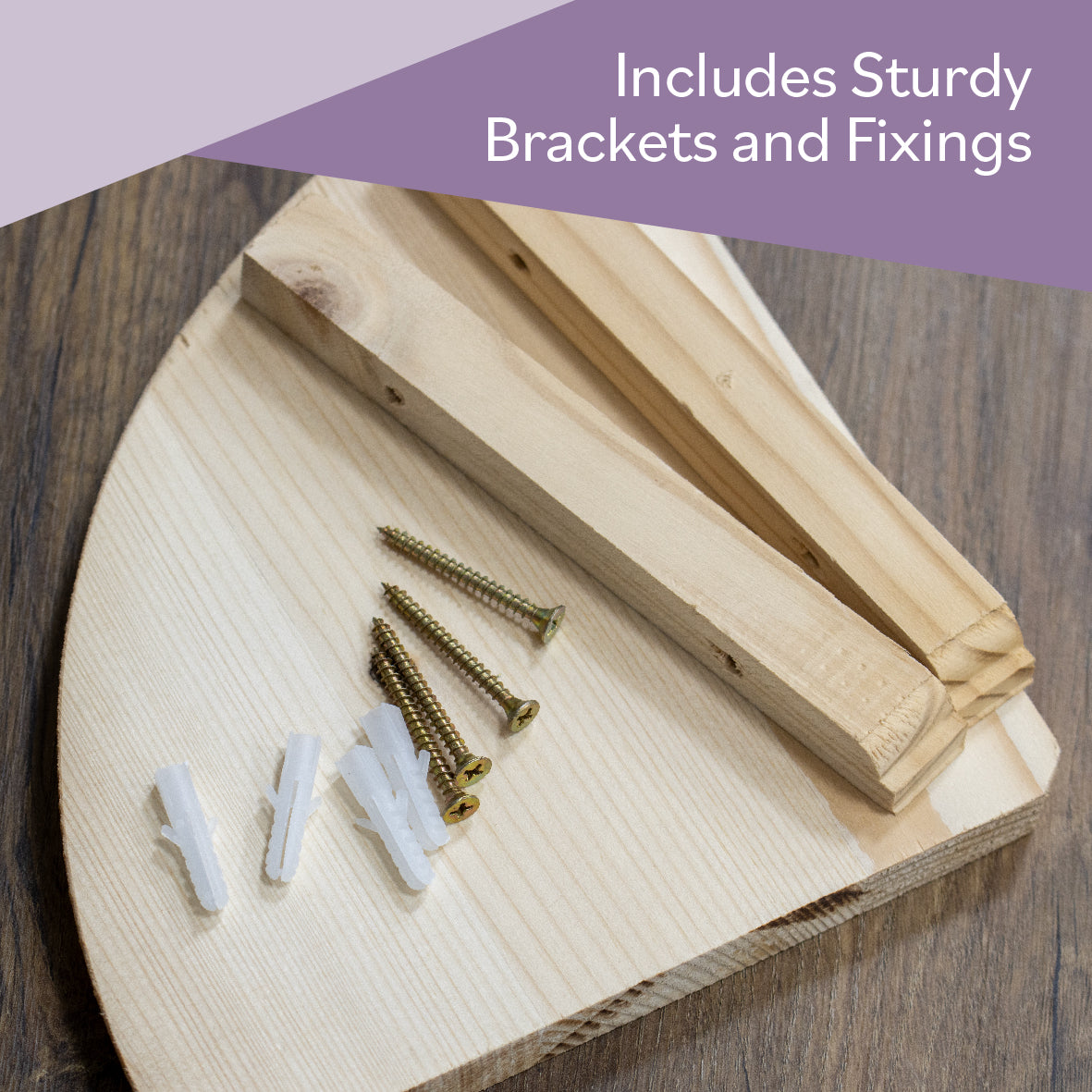 28cm Wooden Floating Corner Shelf
