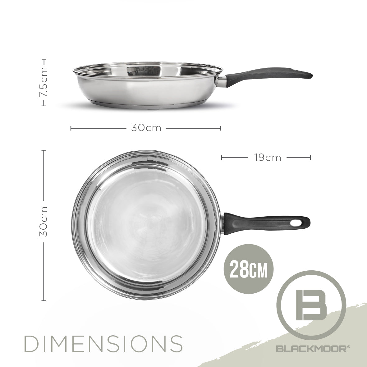 Stainless Steel Necessities 28cm Frying Pan
