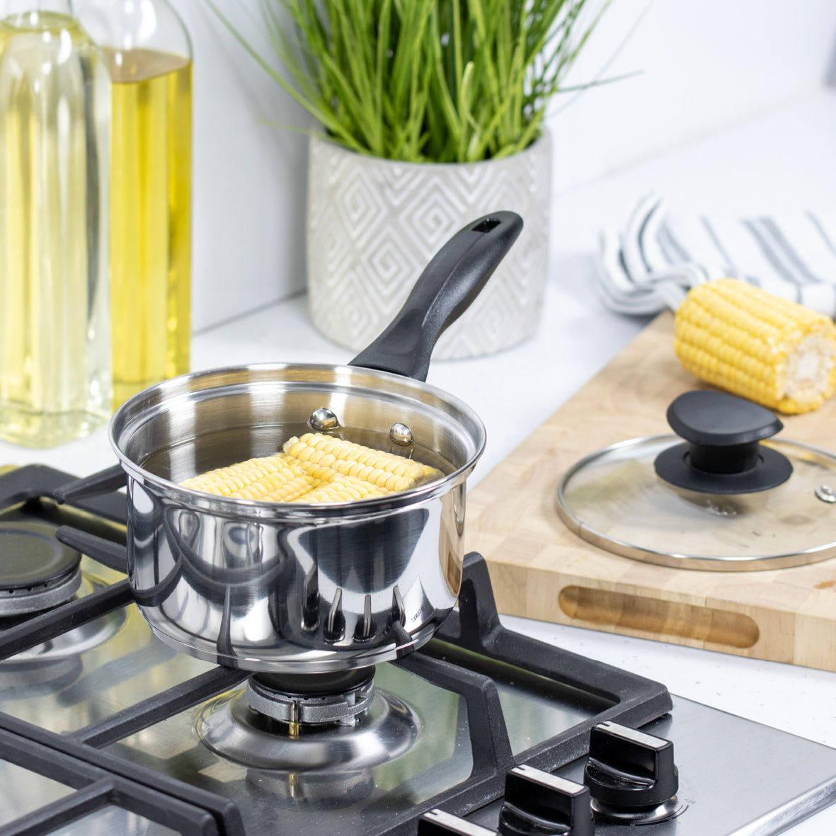 Stainless Steel Necessities 16cm Saucepan with Lid