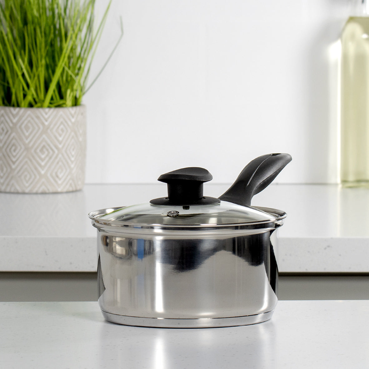 Stainless Steel Necessities 18cm Saucepan with Lid
