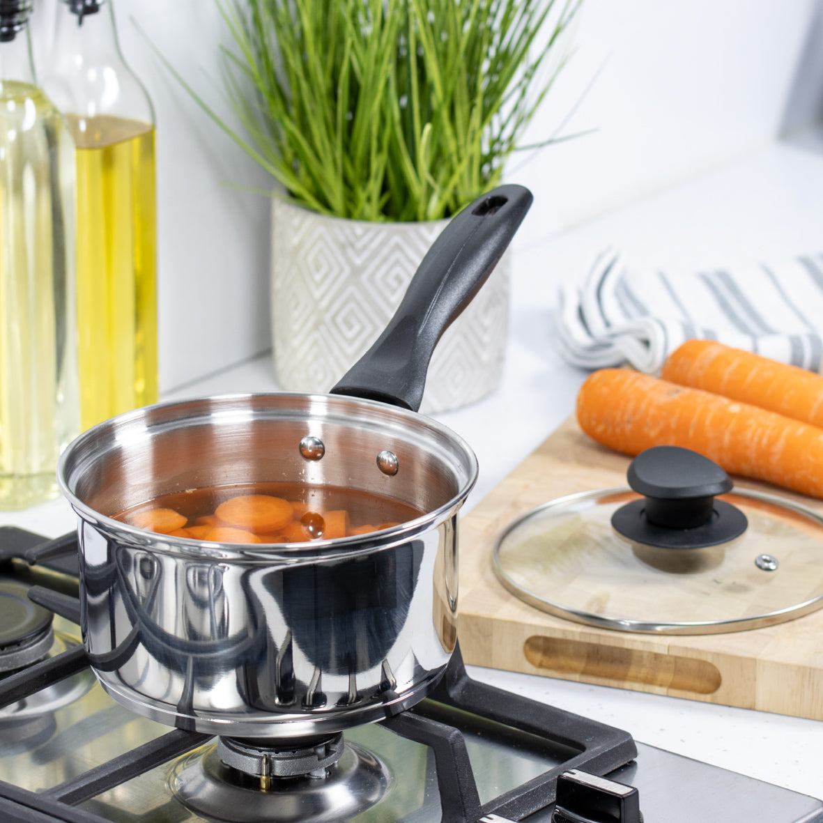 Stainless Steel Necessities 18cm Saucepan with Lid