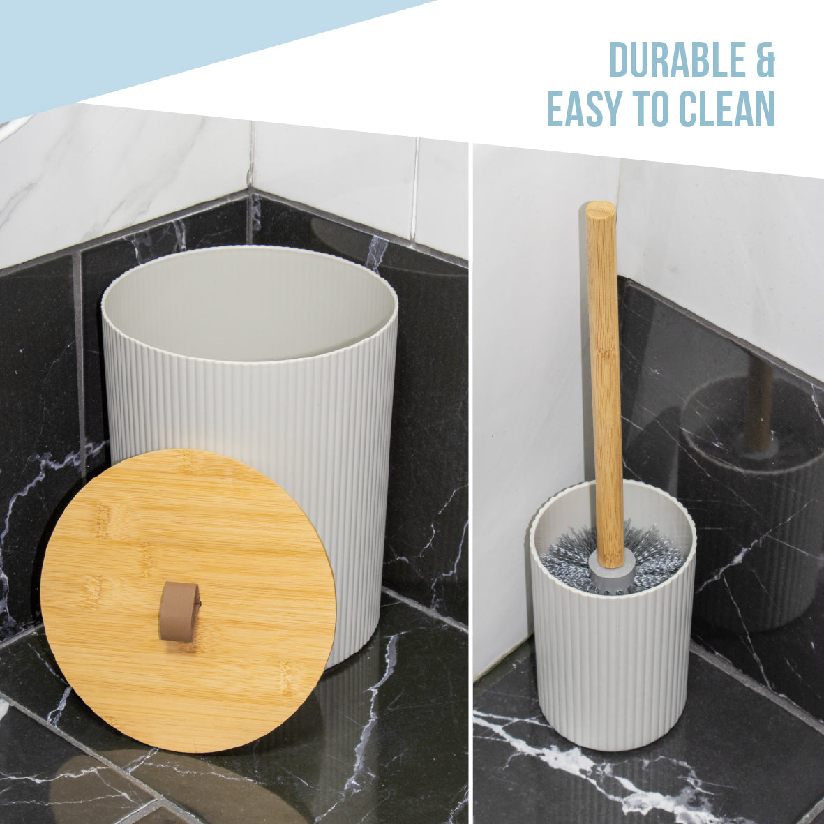 6pc Bathroom Accessory Set - Stone