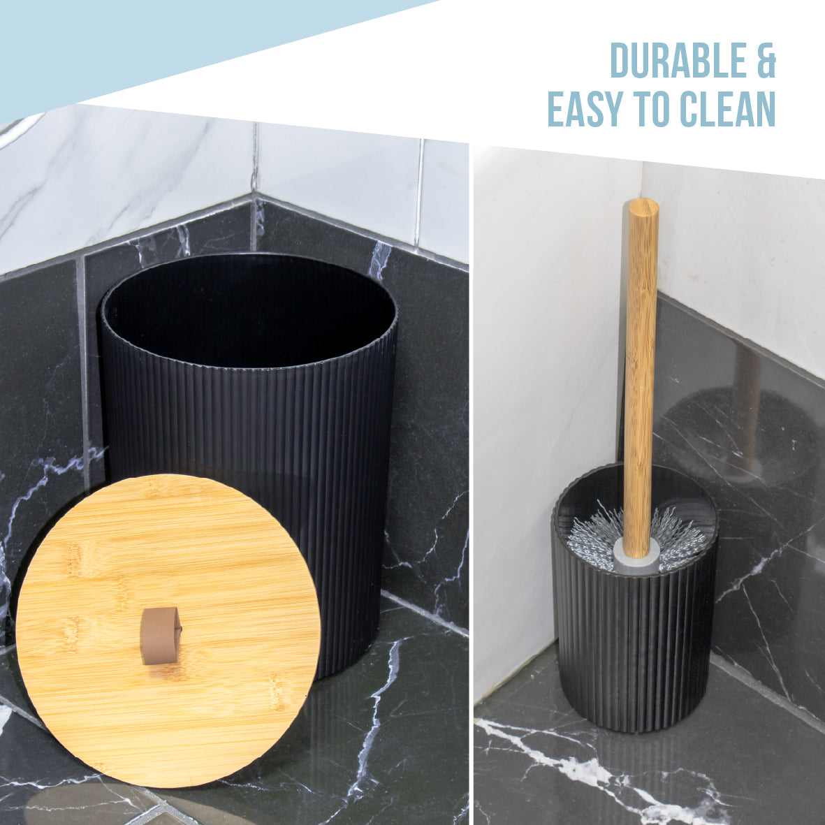 6pc Bathroom Accessory Set - Black
