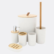 6pc Bathroom Accessory Set - White