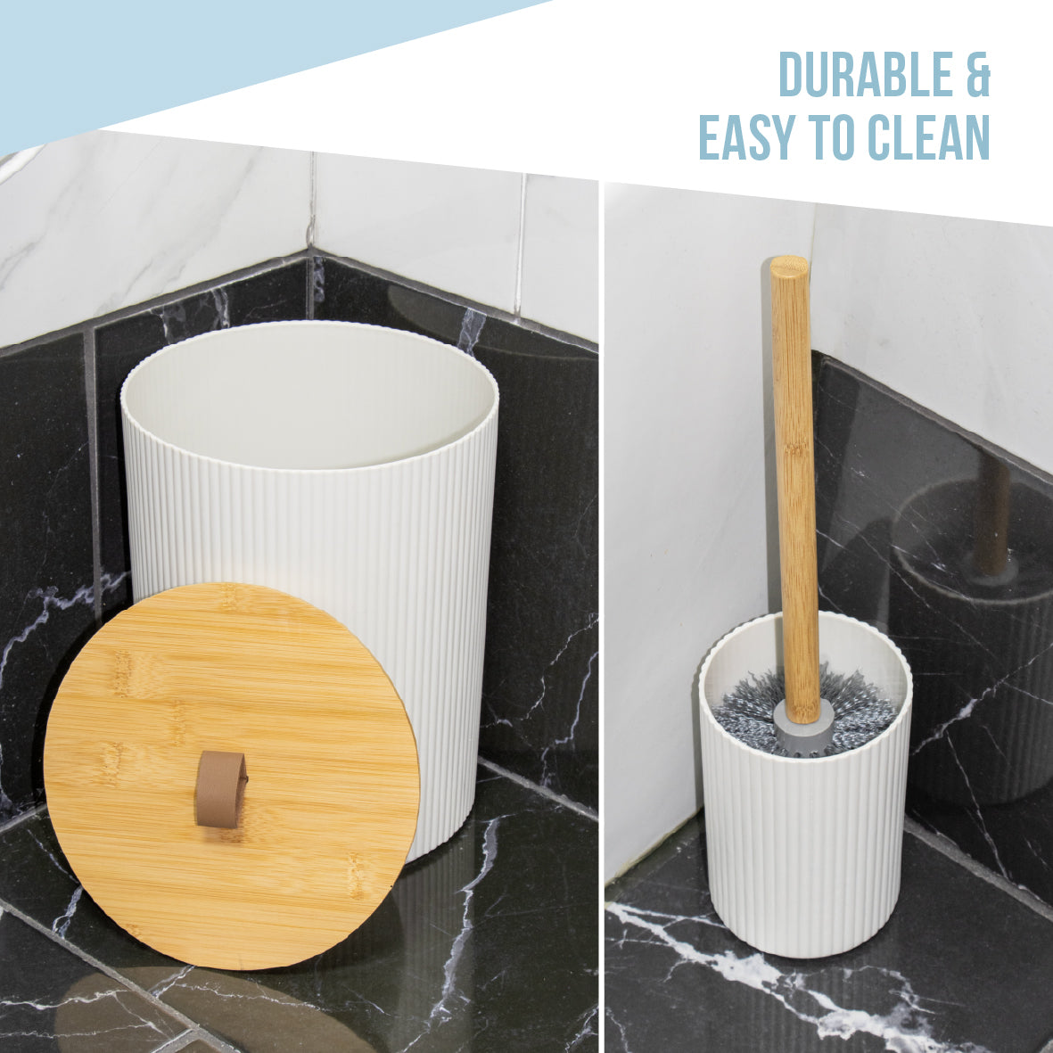 6pc Bathroom Accessory Set - White