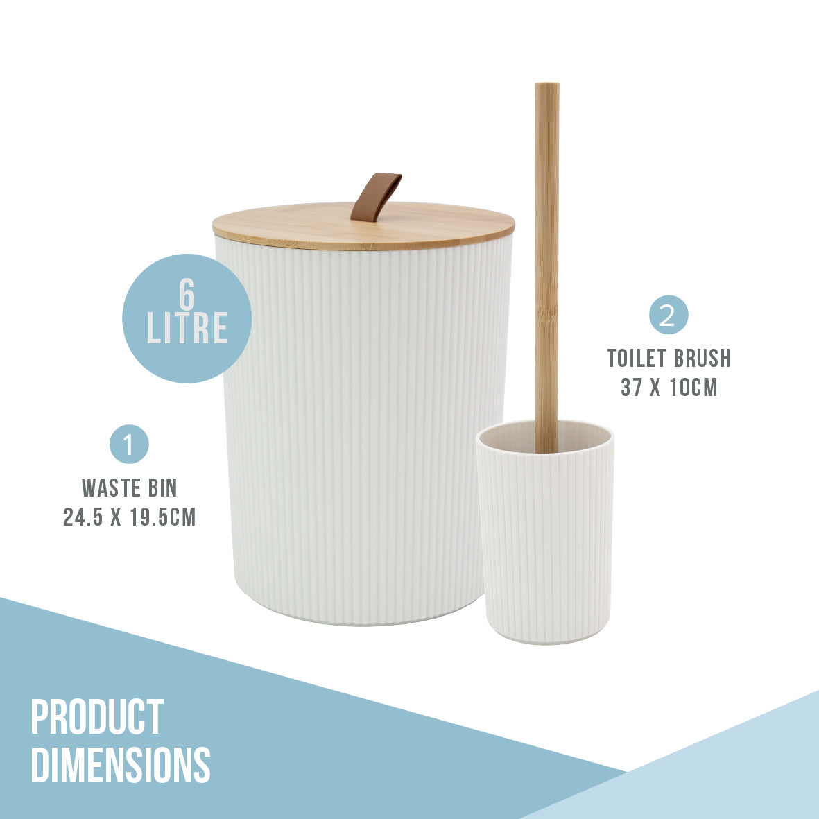 6pc Bathroom Accessory Set - White
