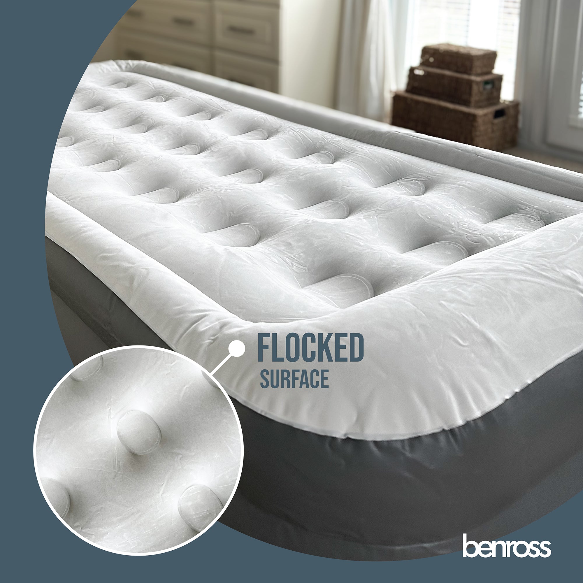 High Raised Single Air Bed with Built in Pump