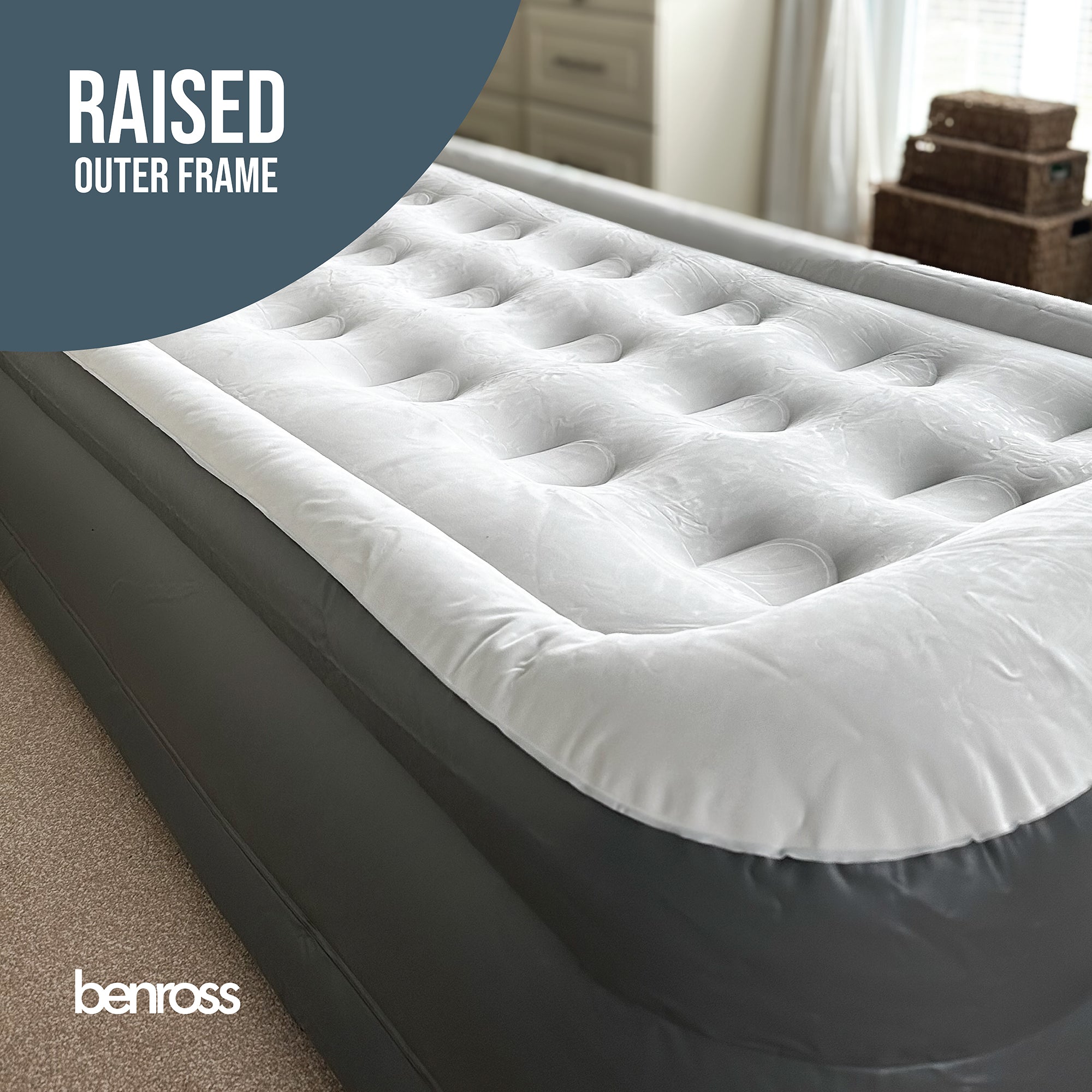 High Raised Single Air Bed with Built in Pump