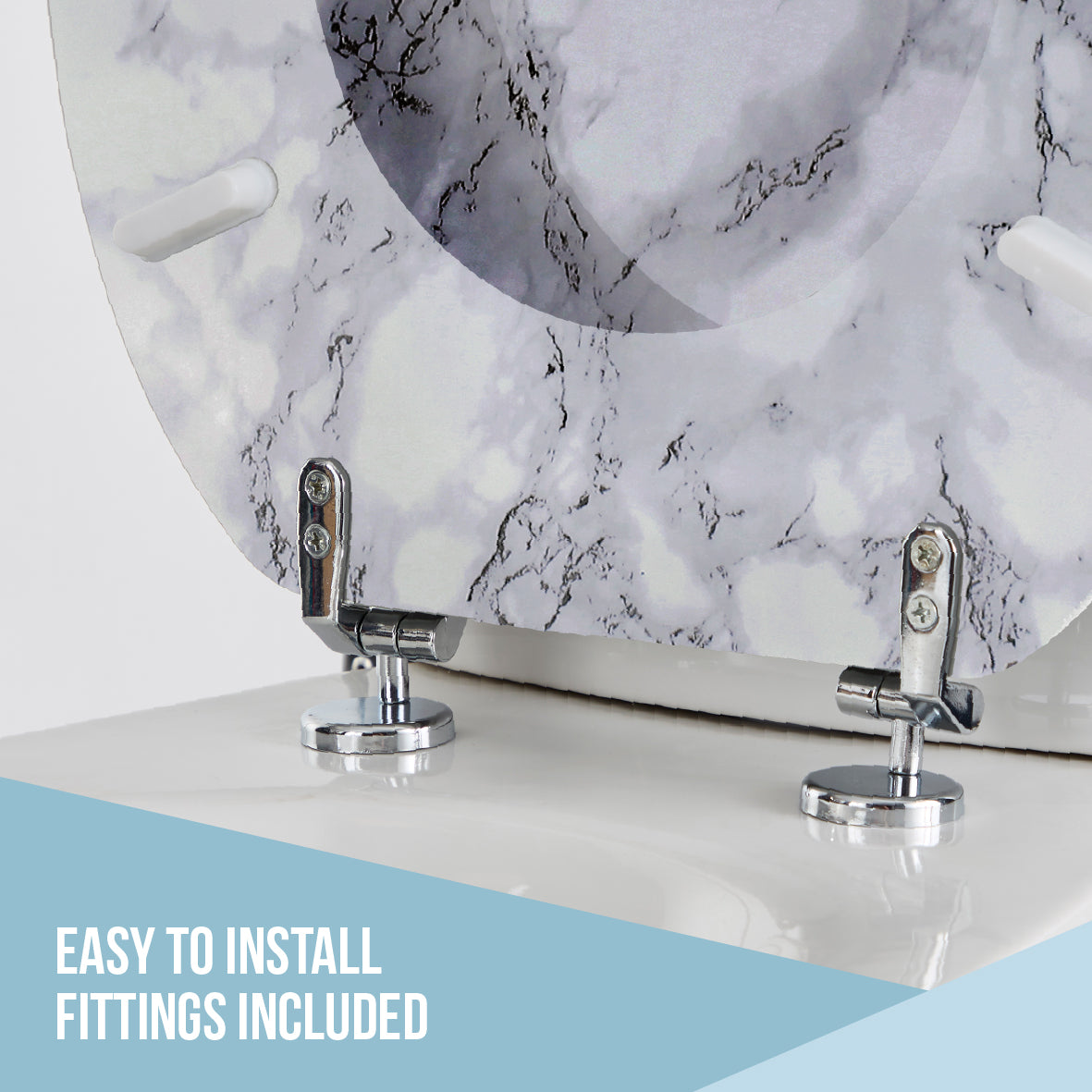 White Marble Effect Toilet Seat