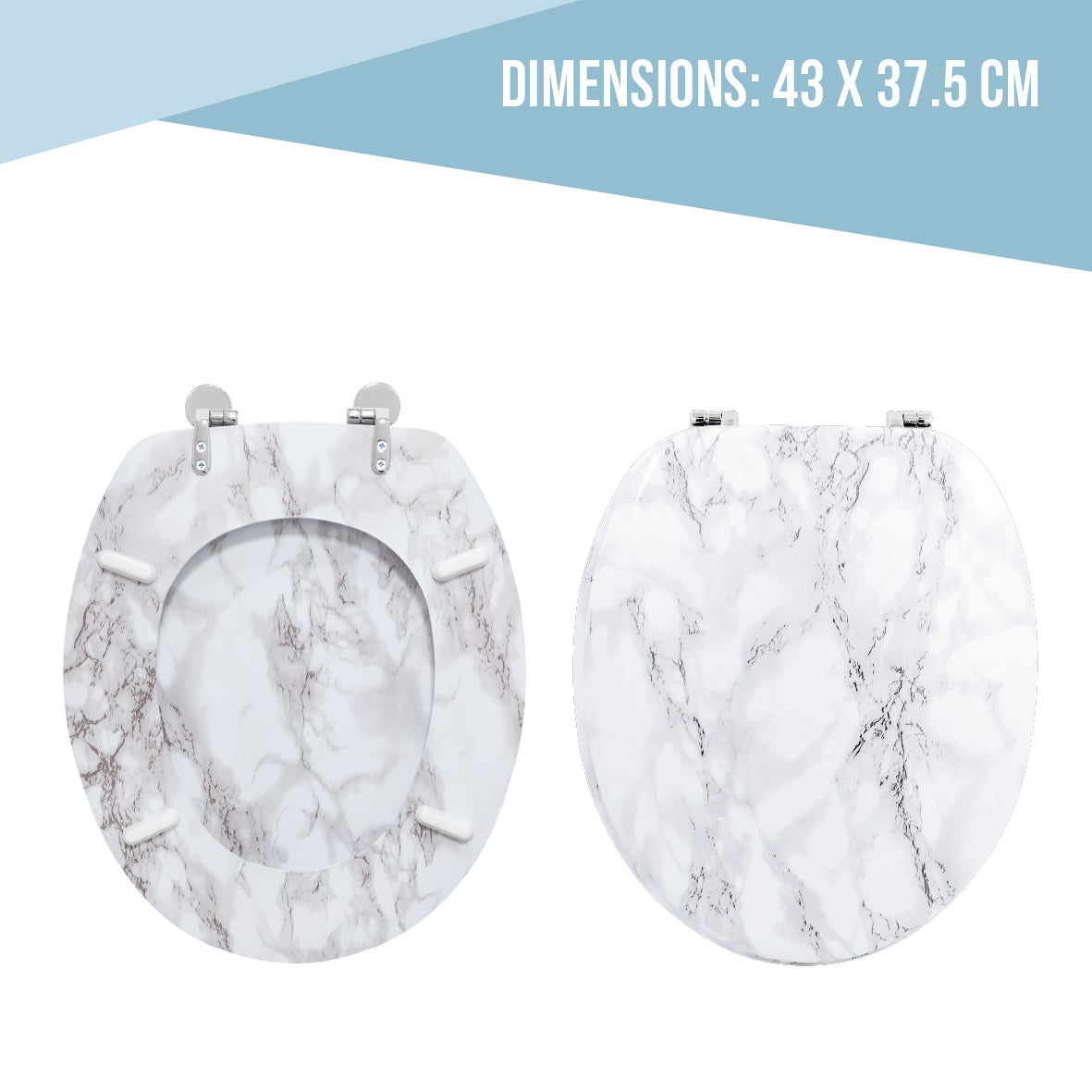 White Marble Effect Toilet Seat