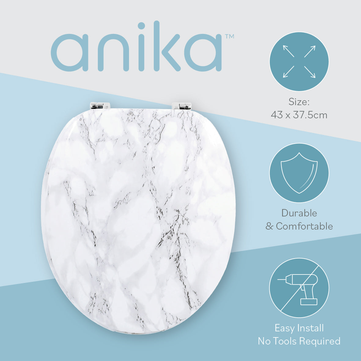 White Marble Effect Toilet Seat