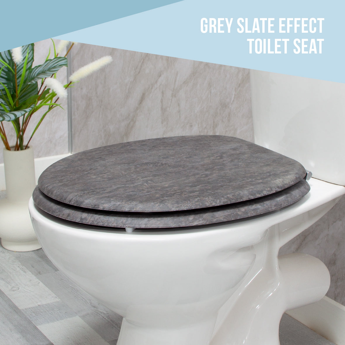 Grey Slate Effect Toilet Seat