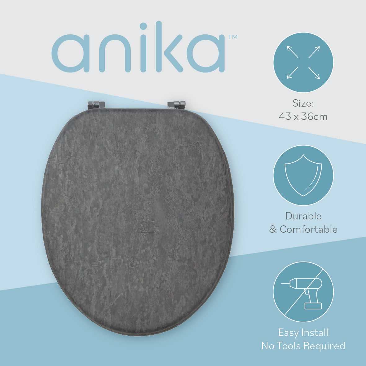 Grey Slate Effect Toilet Seat