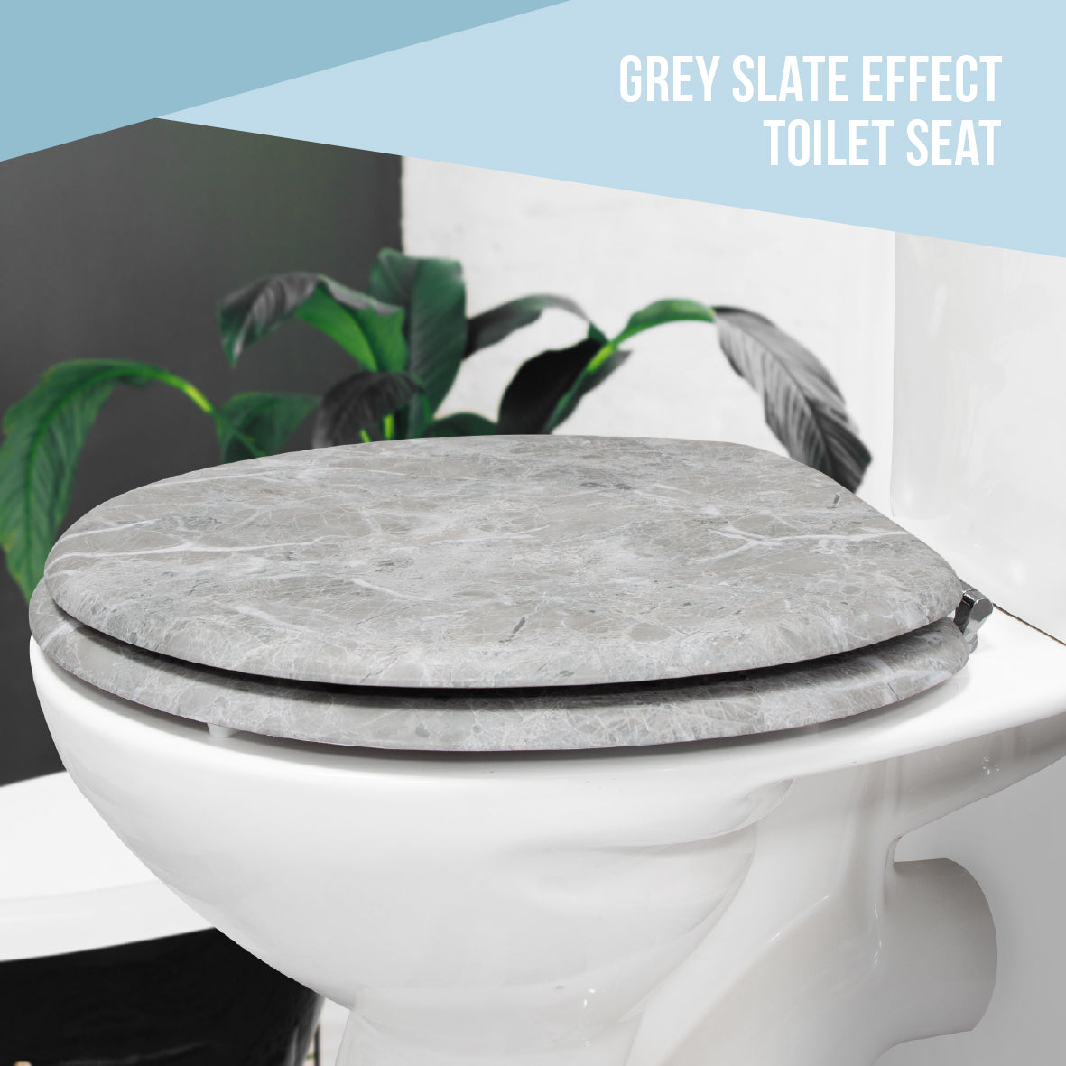 Grey Marble Effect Toilet Seat
