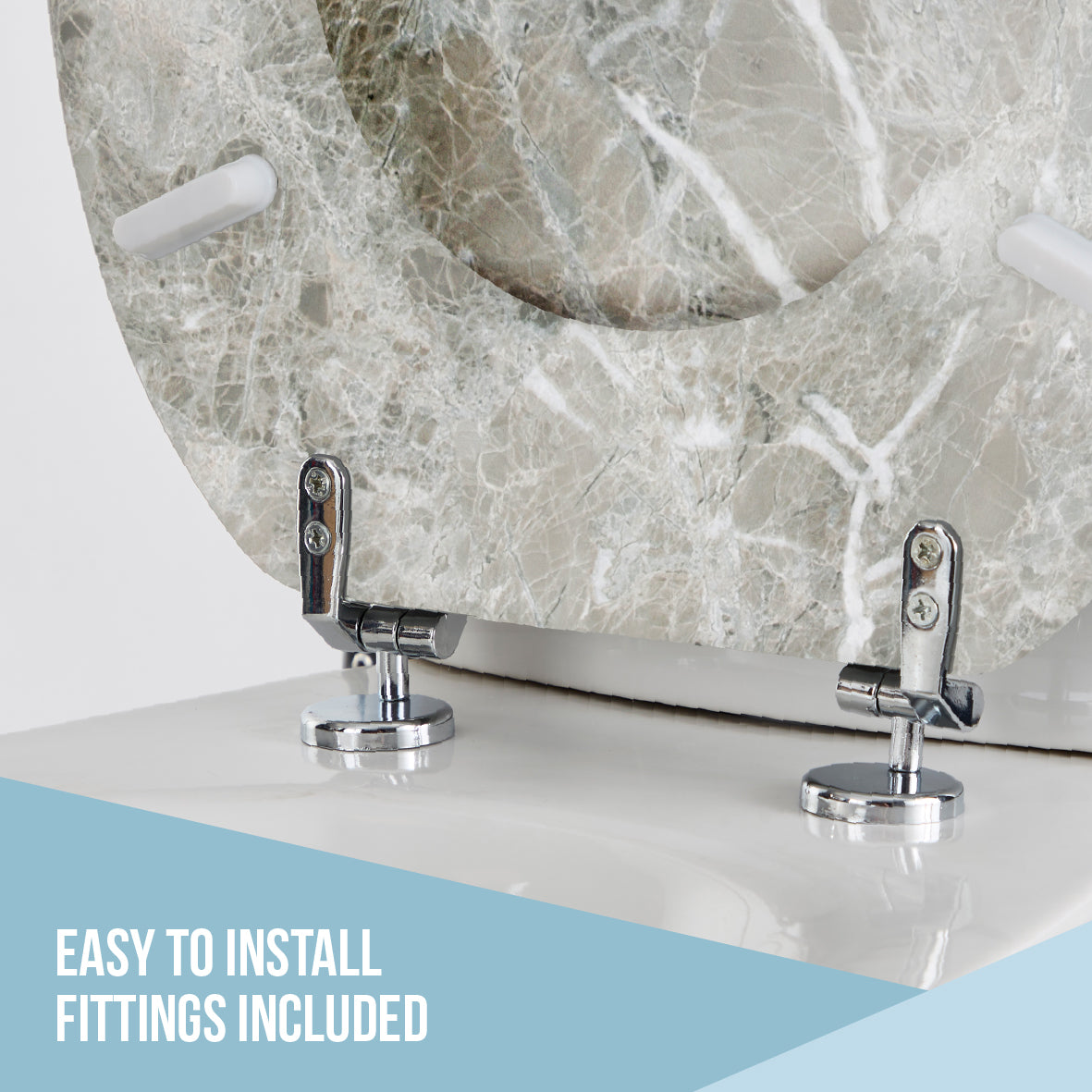 Grey Marble Effect Toilet Seat