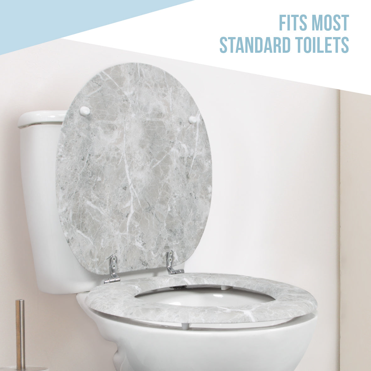 Grey Marble Effect Toilet Seat