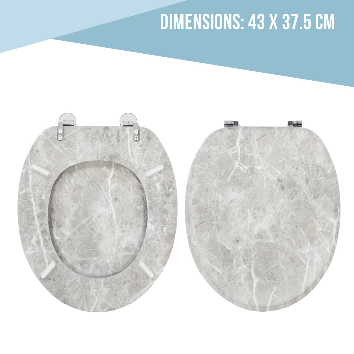 Grey Marble Effect Toilet Seat