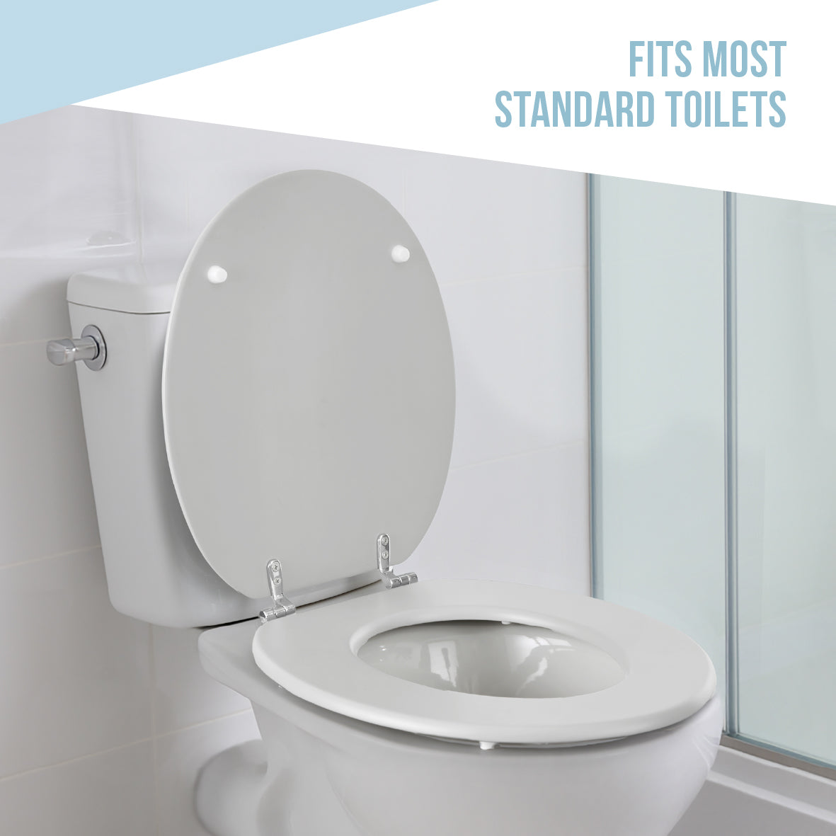 Tongue and Groove White Toilet Seat